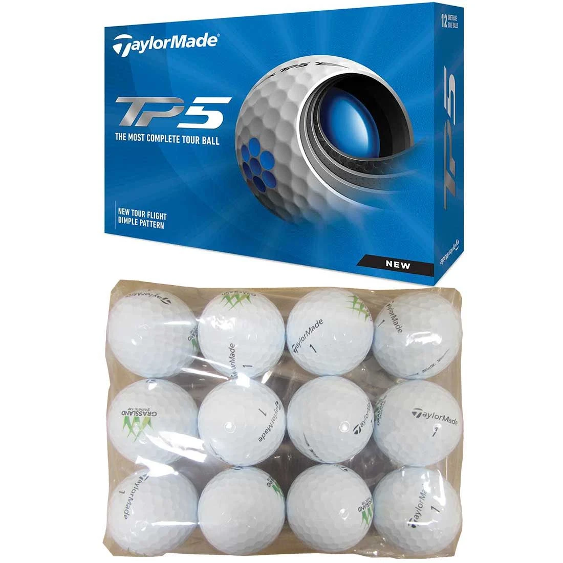 TaylorMade TP5 Logo Overrun Bagged Golf Balls 3 TaylorMade TP5 Logo Overrun Bagged Golf Balls