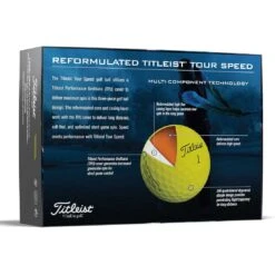 Titleist Tour Speed Yellow Golf Balls -Precision Swing Golf Store titleist 2022 tour speed yellow golf balls back itempicture