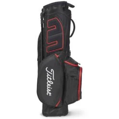 Titleist Players 4 Stadry Stand Bag -Precision Swing Golf Store titleist 2023 players 4 stadry stand bag black black red back itempicture